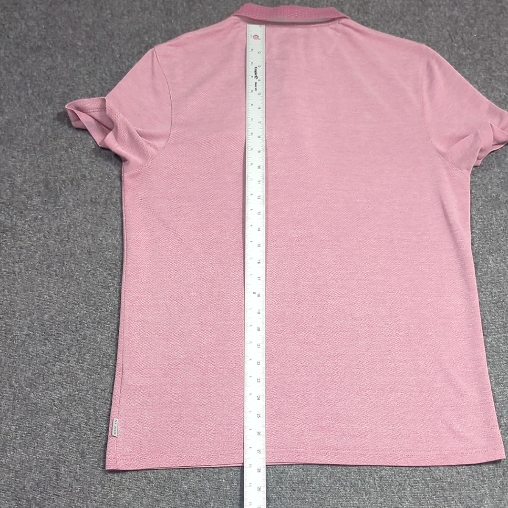 Ted Baker Light Pink Polo Shirt with Patterned Collar - Picture 11 of 15
